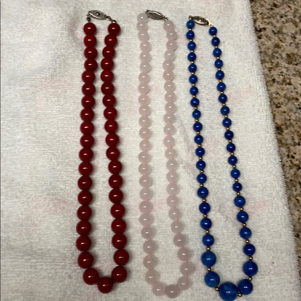 Set of 3 vintage bead necklaces